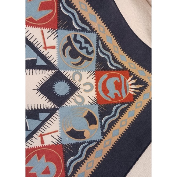 Vntg USA MADE Aztec Bandana COTTON Southwestern West Handkerchief Arizona Native - Picture 5 of 13